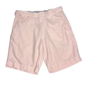 Polo Golf Ralph Lauren Shorts Striped Cotton Pink White Casual Menswear  Sz 34